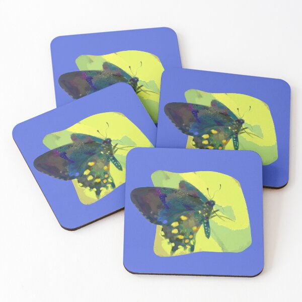 Item preview, Blue Butterfly Freehand Drawing on Yellow designed and sold by techno-mantis.