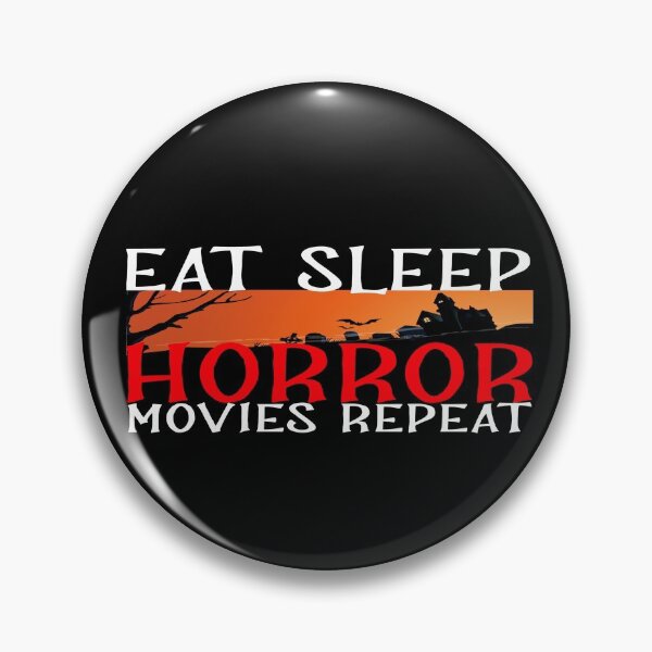 Artikelvorschau, Eat Sleep Horror Movies Repeat - Fun Orange Scary Night Gift entworfen und verkauft von DeeSignTShirts.