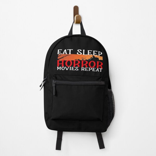 Item preview, Eat Sleep Horror Movies Repeat- Fun Orange Scary Night Gift designed and sold by DeeSignTShirts.