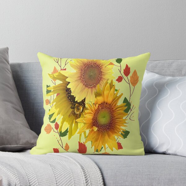Item preview, Sunflowers and Autumn Leaves, Sunflower  bib flower , boho floral cute design inspired by nature designed and sold by Adri Barnard.