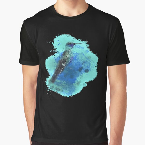 Item preview, blue violet ear watercolor look, greater violet ear hummingbird, exotic birds designed and sold by Kirei-Lily.