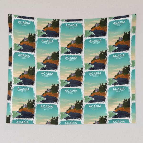 Item preview, Acadia National Park Vintage Minimal Retro Travel Poster designed and sold by Stadify.