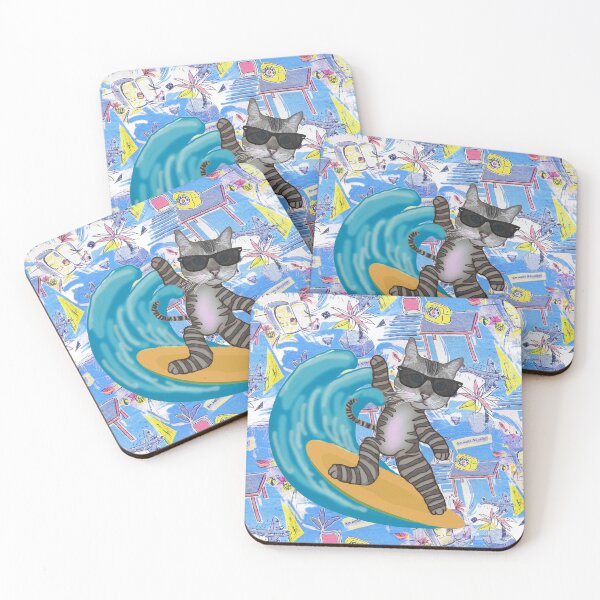 Item preview, Surfer Cat in California Beach, art by Miguel Matos Official designed and sold by MiguelMatosArt.