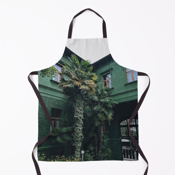 Item preview, Green house in front of green trees with sunflowers designed and sold by class01.