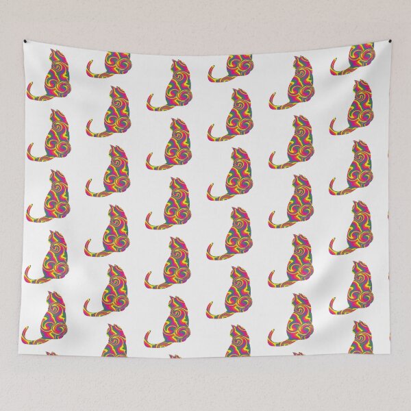 Item preview, Cat Lovers Vibrant Colors Abstract Design designed and sold by RihabPrint.