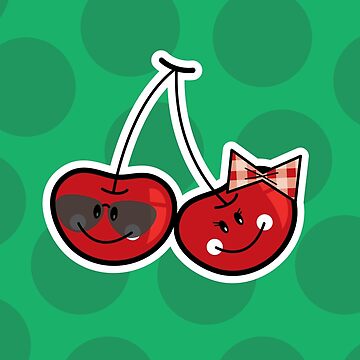Artwork thumbnail, Boy and Girl Cheeky Cherries © fatfatin by fatfatin