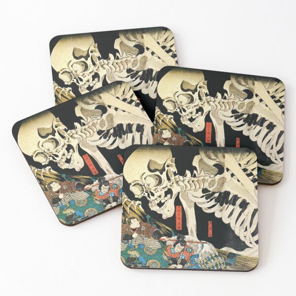 Item preview, Giant skeleton trying to eat two japanese wariors designed and sold by Byfab.