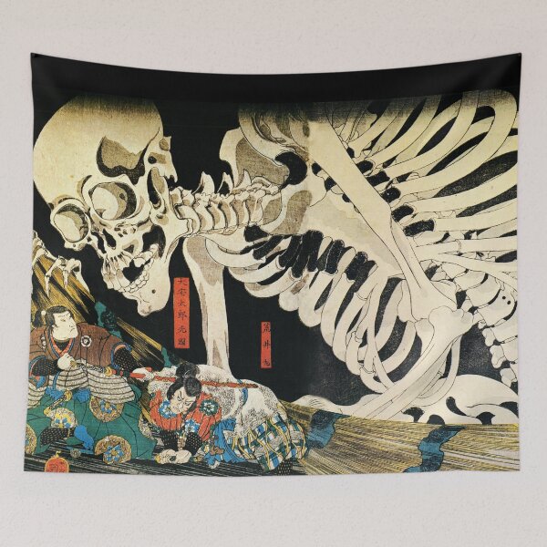 Item preview, Giant skeleton trying to eat two japanese wariors designed and sold by Byfab.