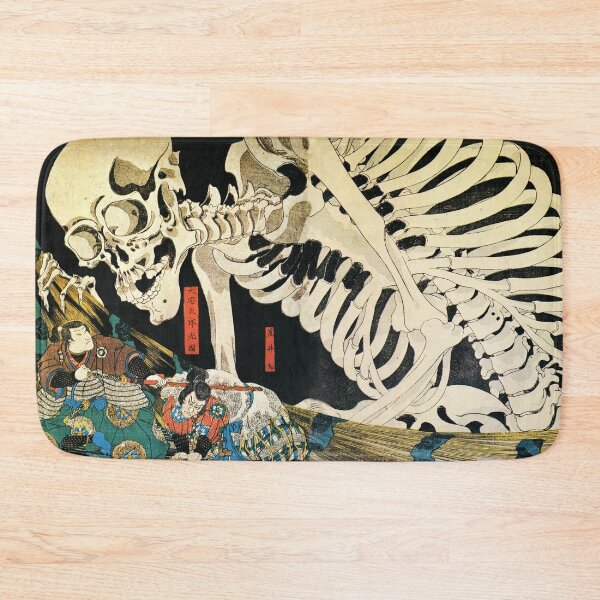 Item preview, Giant skeleton trying to eat two japanese wariors designed and sold by Byfab.