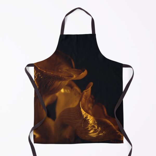 Item preview, Yellow Oyster mushroom close up on black background at sunset designed and sold by cinemadnesshirt.