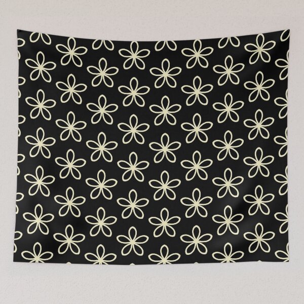 Item preview, Black and Yellow Minimal Flower Pattern Pairs Diamond Vogel 2022 Popular Colour Pure Laughter 0846 designed and sold by ColorOfTheYears.