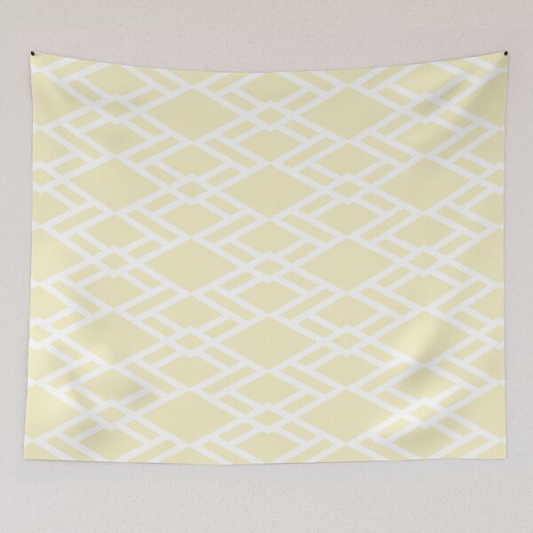 Artikelvorschau, White and Yellow Diamond Shape Tile Pattern - Diamond Vogel 2022 Popular Colour Pure Laughter 0846 entworfen und verkauft von ColorOfTheYears.