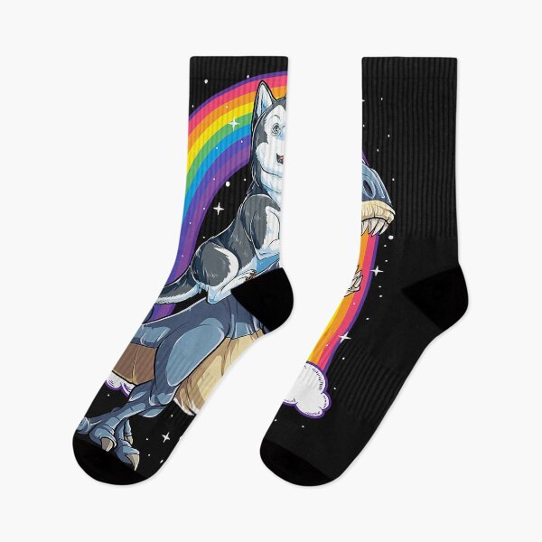 Item preview, Siberian Husky Riding Dinosaur T rex Gifts Boys Kids Rainbow designed and sold by Evrard123123.