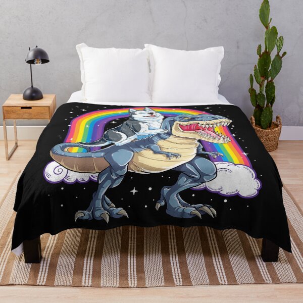 Item preview, Siberian Husky Riding Dinosaur T rex Gifts Boys Kids Rainbow designed and sold by Evrard123123.