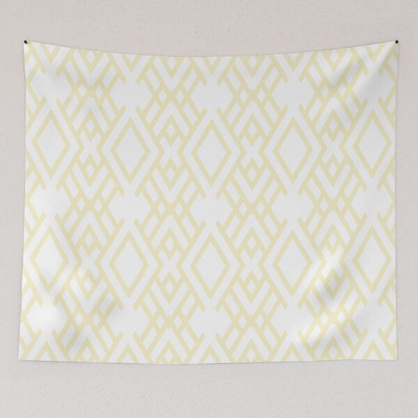 Item preview, White and Yellow Striped Art Deco Pattern Pairs Diamond Vogel 2022 Popular Colour Pure Laughter 0846 designed and sold by ColorOfTheYears.