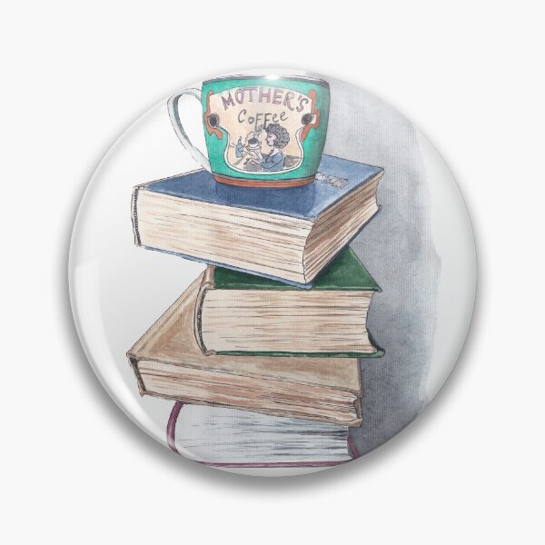 Aperçu de l'œuvre Café des mamans. Des livres et une tasse de café créée et vendue par Valifer.