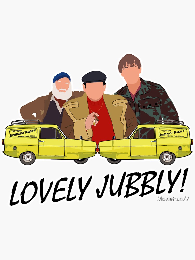 the-trotter-boys-lovely-jubbly-black-sticker-for-sale-by-moviefan77