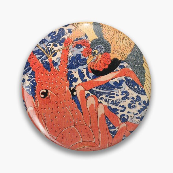 Item preview, Japanese lobster and phoenix fihting together on the sea waves designed and sold by Byfab.