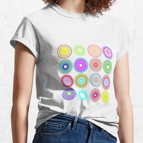 Colorful String Stars on Black Classic T-Shirt