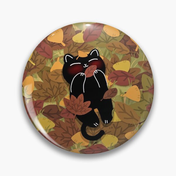 Item preview, Black cat on top of fallen leaves designed and sold by BlackCatArtKR.