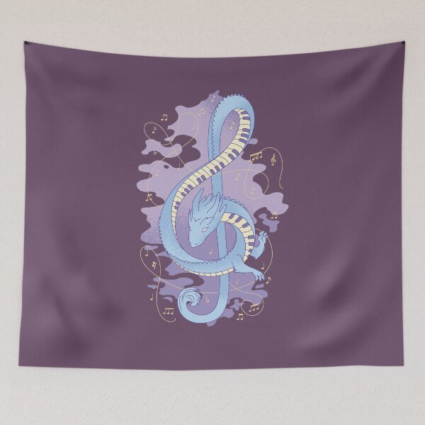 Item preview, Musical Dragon Piano Keys Music Notes Pianist Art designed and sold by MasterArtsman.