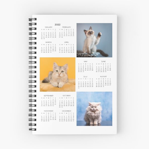 Item preview, 2022 White Cat Calendar Planner  designed and sold by infazbdeen.