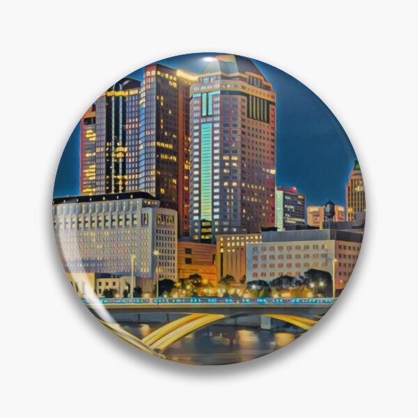 Item preview, Columbus at Night, Ohio designed and sold by Sofia-Draws.