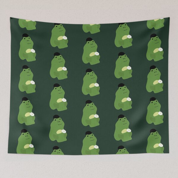 Item preview, Quiff avocado frog is holding a flower designed and sold by Bella510.