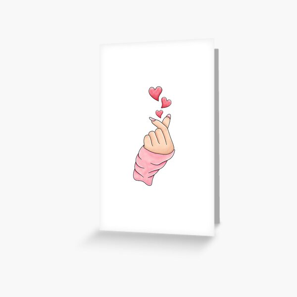 Item preview, Cute Korean Finger Heart Hand I Love You Sign for Valentines, Birthdays, Christmas designed and sold by InkItStudio.
