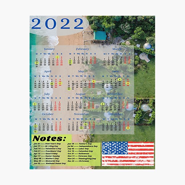 Item preview,  2022 calendars. USA designed and sold by DesignMod.