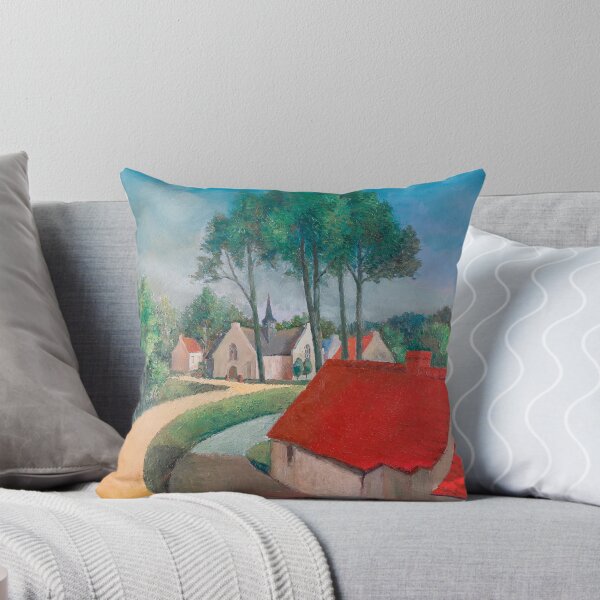 Item preview, View on the Saint Gertrudis church - Vlassenbroek - Belgium - oil painting designed and sold by Stef Ringoot, cartoons and illustrations.