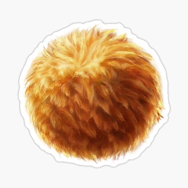 Orange Hairball Sticker