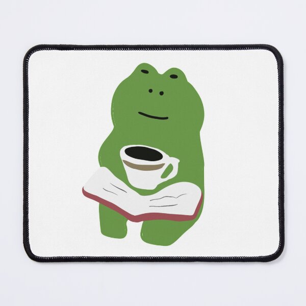 Item preview, Frog is drinking coffee and reading a book designed and sold by Bella510.