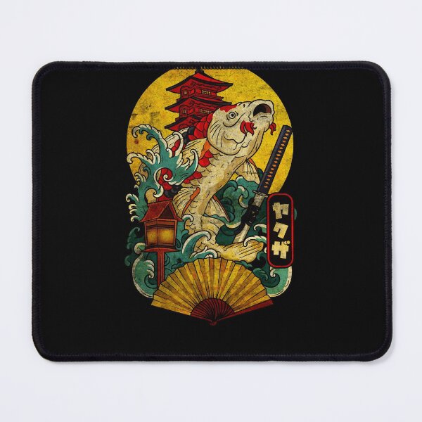 Item preview, Distressed Yakuza Japanese Aesthetic Koi Carp with Katana Sword Tattoo designed and sold by Click-Like.