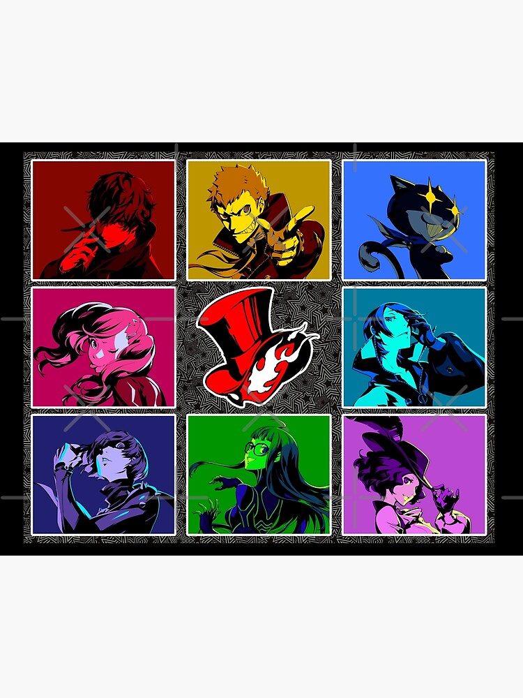 Persona 5 Strikers Square Trading Pin Badge Complete Box Set