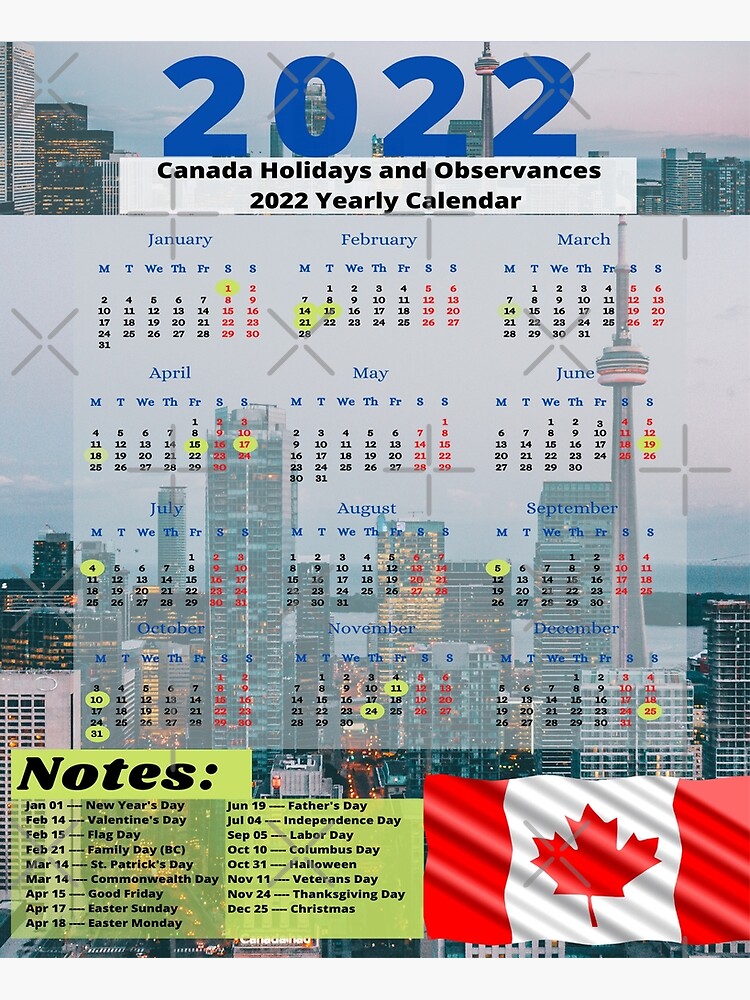 " 2022 calendars. 2022 calendars Canada." Poster for Sale by DesignMod
