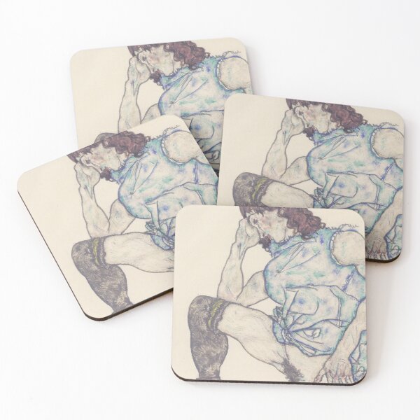 Item preview, EGON SCHIELE - Kneeling girl 1917 designed and sold by artdesignco.