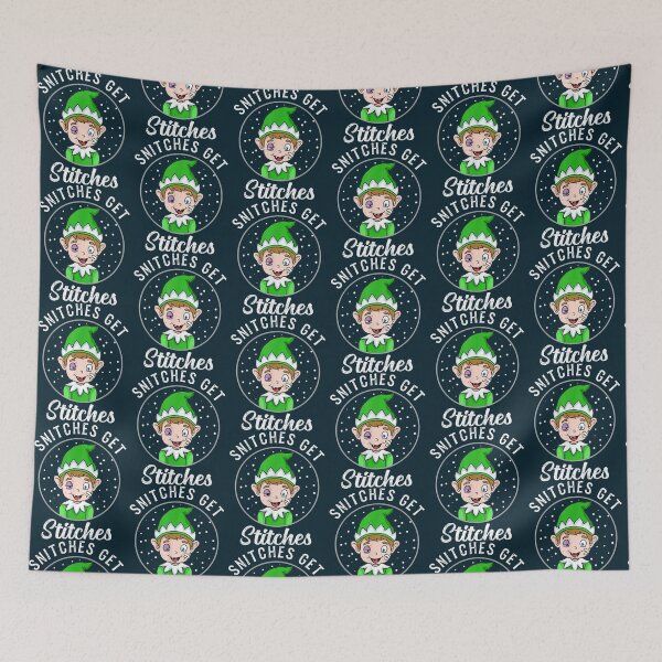 Item preview, Gift snitches get stitches Funny Elf Snitched To Santa Claus Xmas    designed and sold by SWEETSOUTHERNS.
