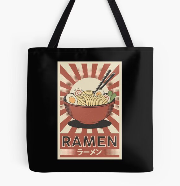 Red Panda tote bag noodles Asian anime fun shopping 100% cotton