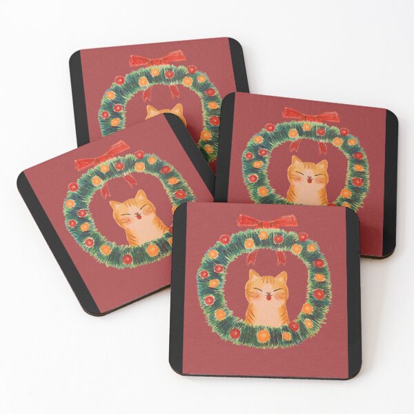 Item preview, Christmas Cheese Cat Ornaments designed and sold by BlackCatArtKR.