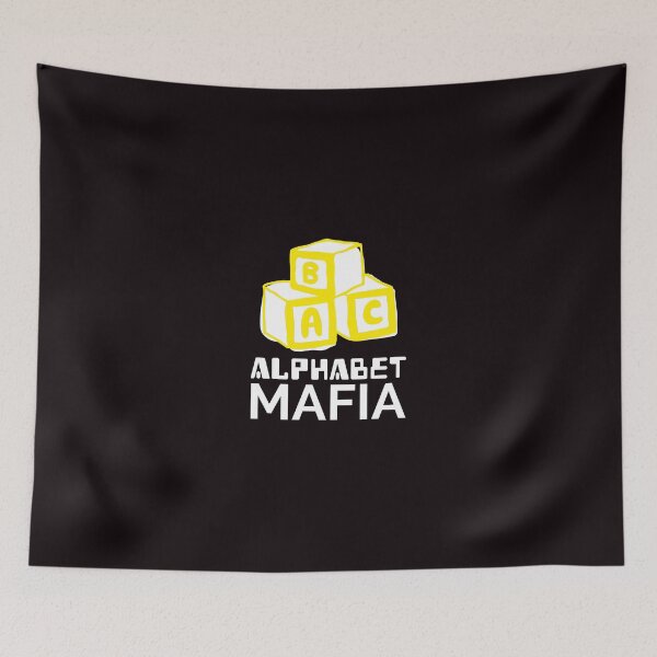 Artikelvorschau, Alphabet Mafia (Gelbes Bild weißer Text) entworfen und verkauft von CoolSquidDesign.