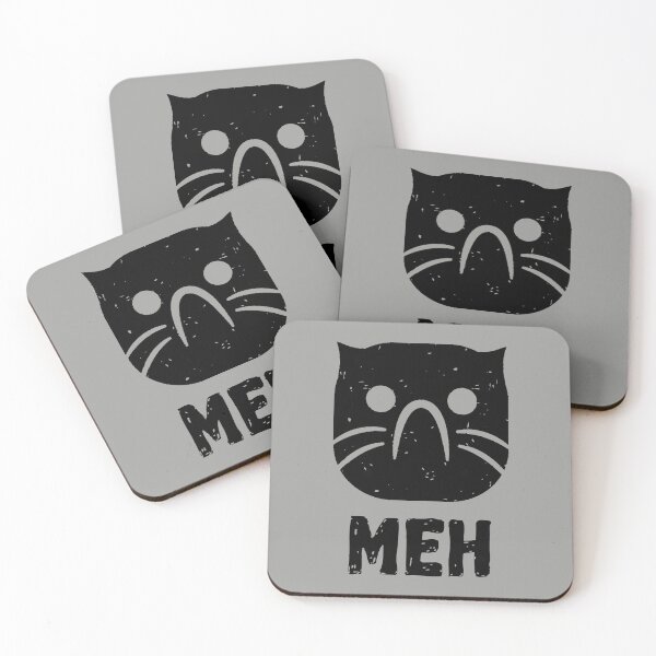 Item preview, MEH - cat (black) sad unhappy bored grunge distressed designed and sold by SolidEarthArt.