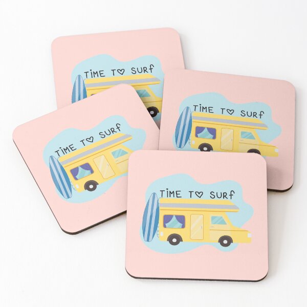 Item preview, Yellow Van with Surfboard Sticker - Time to Surf designed and sold by Paper Hearteu.