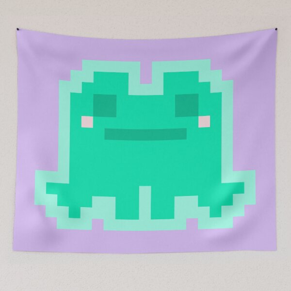 Item preview, Tiny Cyan Pensive Pixel Frog designed and sold by rin3d .