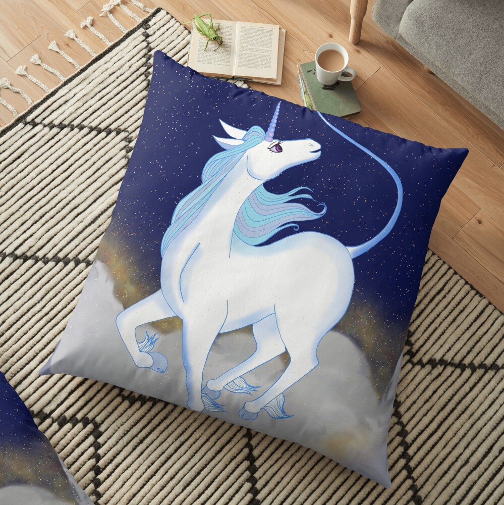 One light, one hope, the last unicorn Floor Pillow