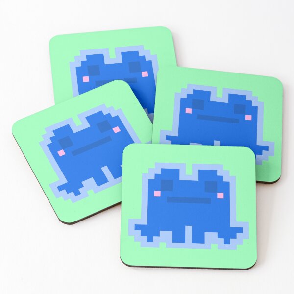 Item preview, Tiny Dark Blue Pensive Pixel Frog designed and sold by rin3d .