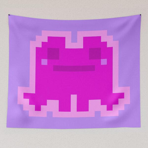 Item preview, Tiny Pink Pensive Pixel Frog designed and sold by rin3d .