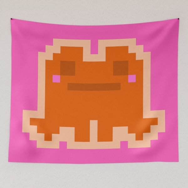 Item preview, Tiny Orange Pensive Pixel Frog designed and sold by rin3d .