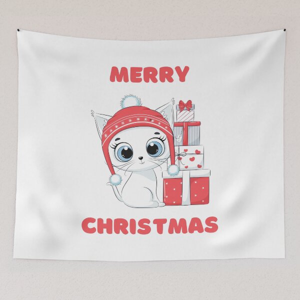Item preview, Merry Christmas Cute Cat With Presents #2 designed and sold by PoeticDesign.