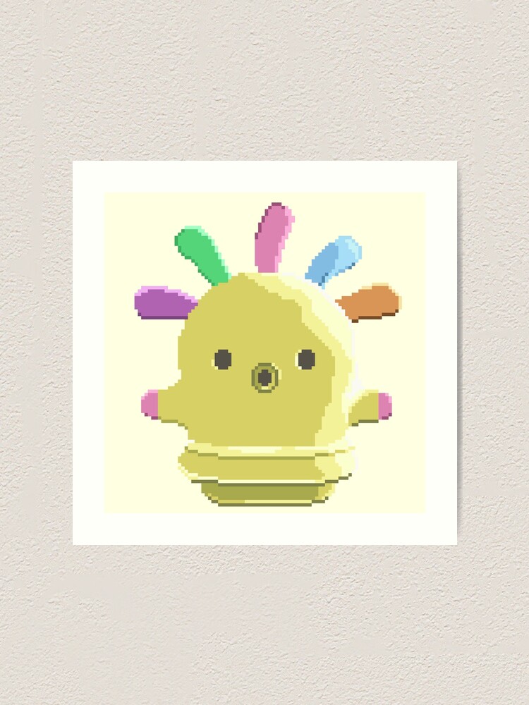 " acnh squeakoid gyroid pixel art yellow" Art Print for Sale by